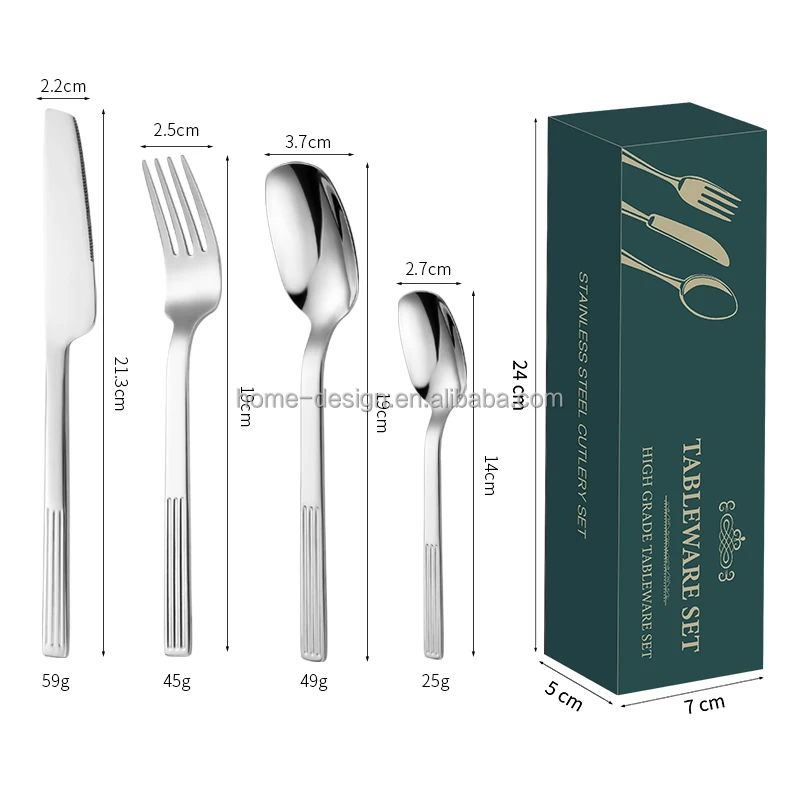 Best Seller Factory Wholesale Modern 24pcs Stainless Steel Knife Spoon and Fork Sets Gift Box Utensils Kitchen Flatware Sets