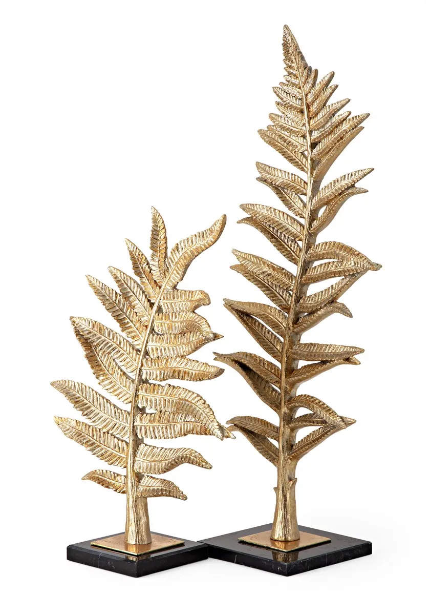 wholesale luxury handmade resin gold leaf sticker fern leaf vase home decoration details