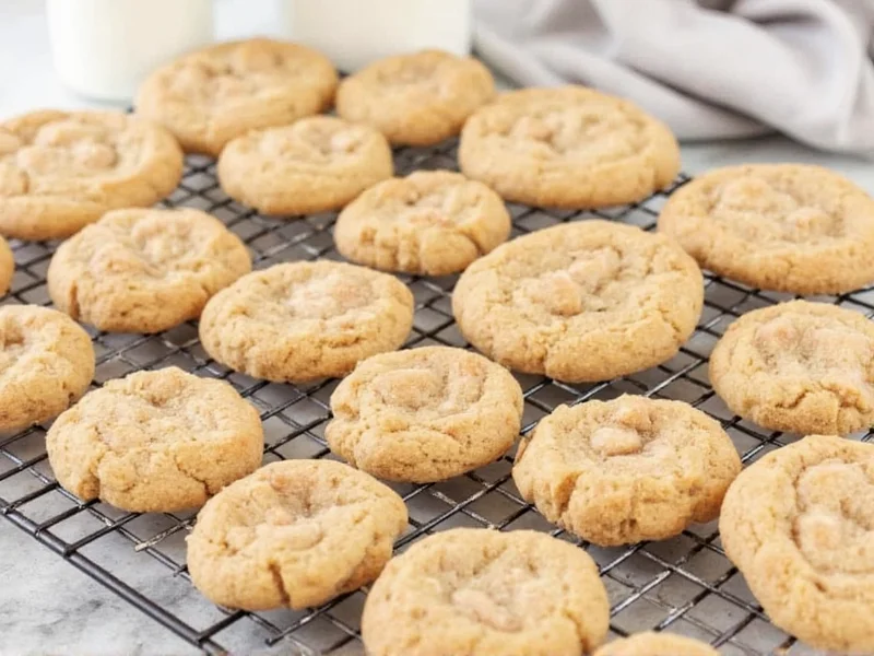 Homemade snickerdoodle cookies on cooling rack