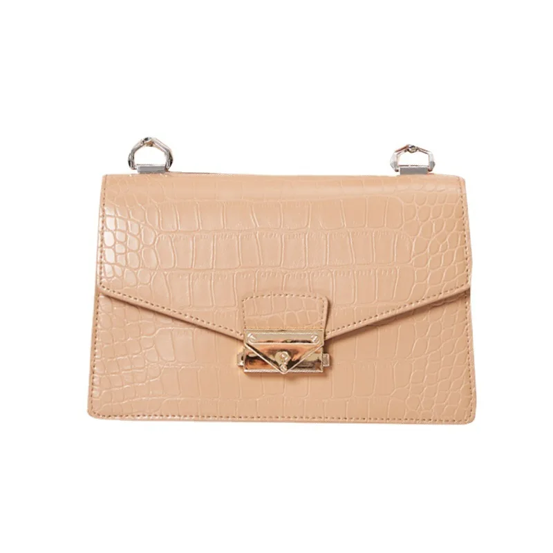 

2022 Wholesale Hot Sale Solid Color Classic Middle Size Crocodile Pattern Genuine Leather Shoulder Handbags For Women