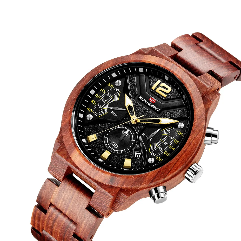 

2021 wholesale Drop shipping luxury grain personalisable custom Wooden watches Wood wrist Watch for men