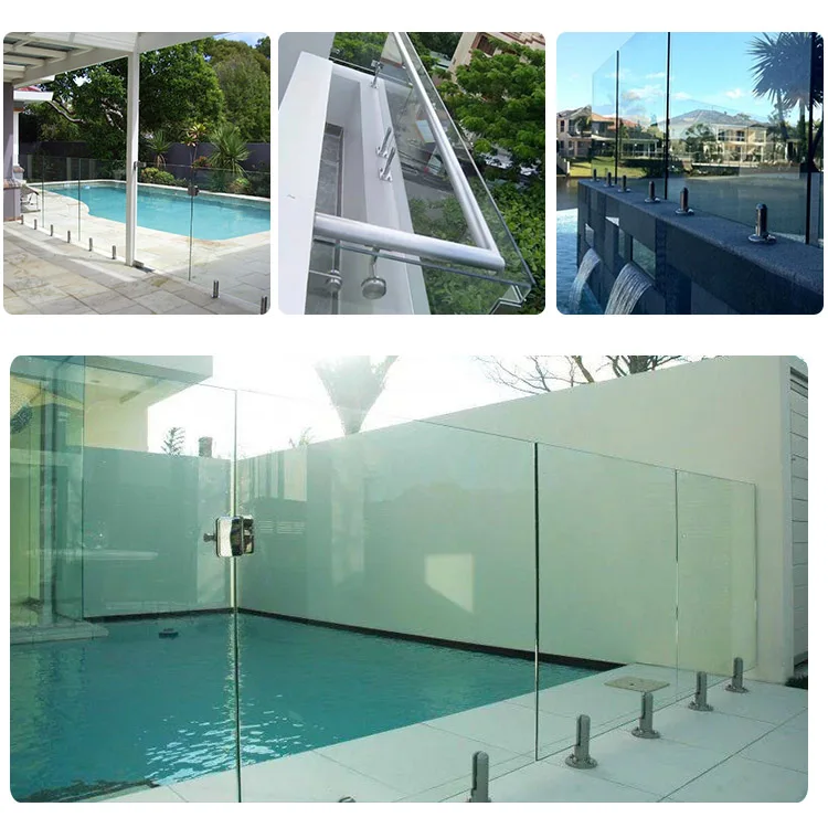 Modern Style Glass Balcony Swimming Pool Frameless Glass Railing Spigot