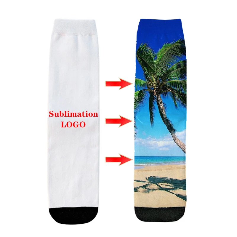 

Wholesale High Quality Customized Patterns White Printed Socks Sublimation Blank Socks