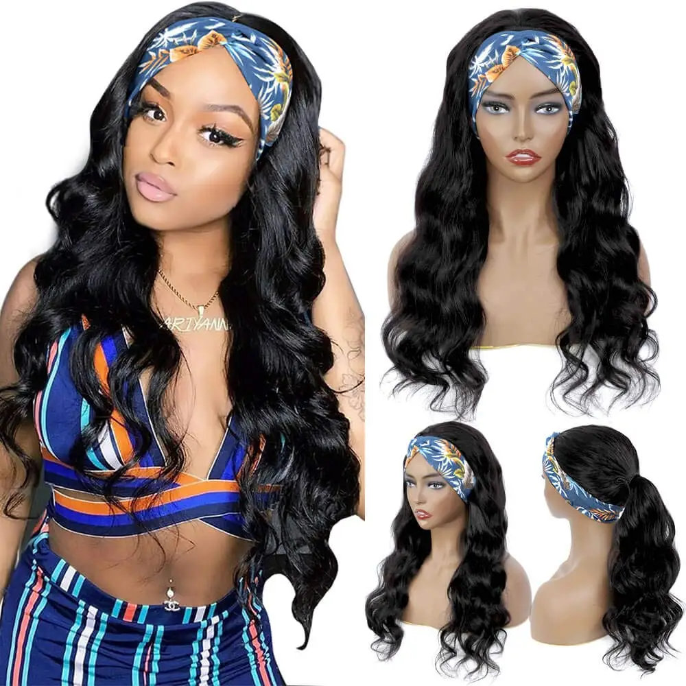 

Wholesale Headband Wigs for Black Women Body Wave Wig High Temperature Fiber Wigs