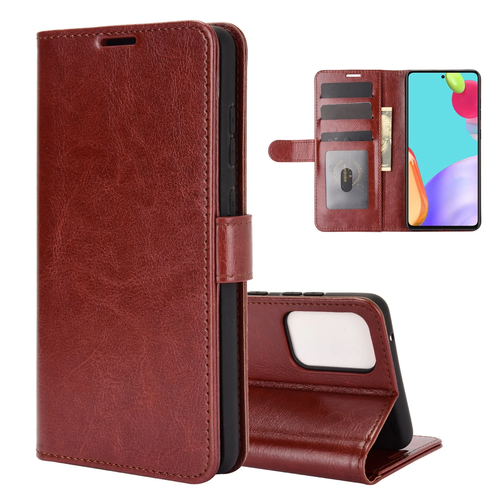 

Original Leather Wallet Phone Case with Card Holder Back Cover for Samsung Galaxy A52 5G/A72 5G, Multi colors