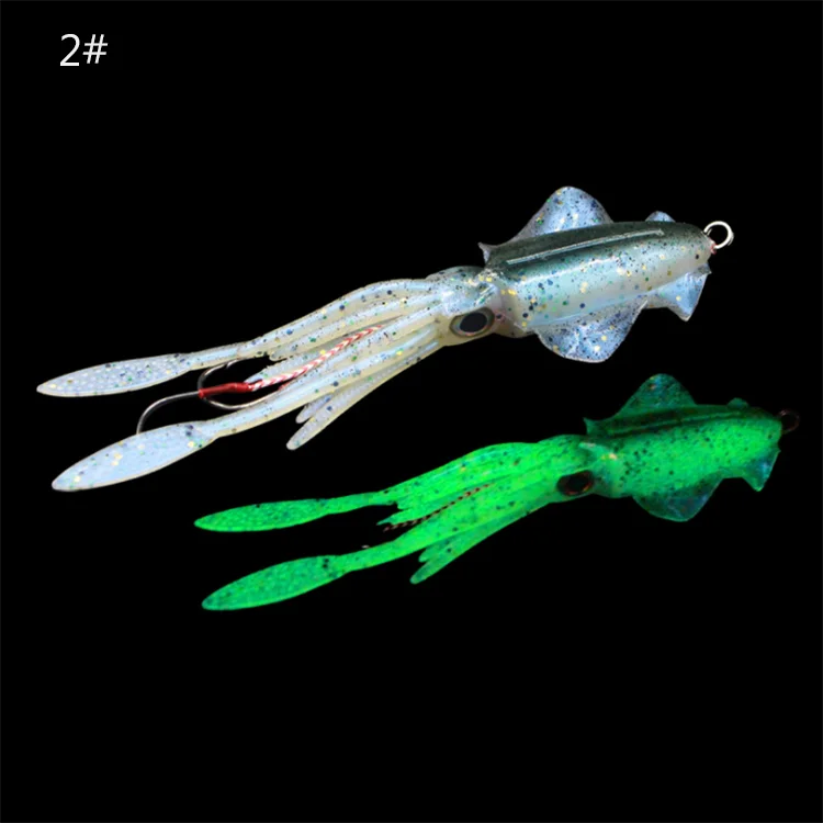 

Calamar pesca sea fishing wobbler bait squid jigs fishing lures silicone lure 15cm/60g Glow Fishing Soft Lure Octopus, Vavious colors