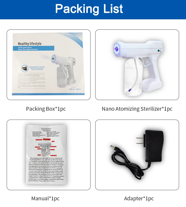 
Rechargeable UV Light Spray Portable Cordless Fogger Automatic Handheld Spray Gun Electric Sprayer 