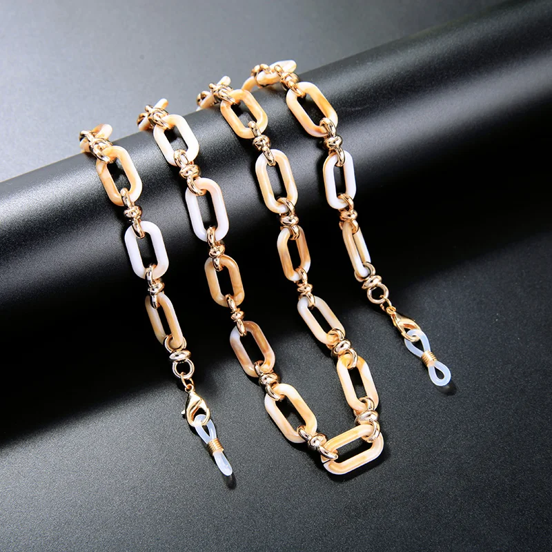 

YJL70 2021 Summer New Glasses Chains Fashion Mulit Colored Acrylic Masking Chain Matt Acrilic Chain For Glasses