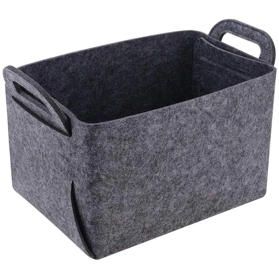 

TB-A001 eco friendly cycle felt fabric home storage basket, Grey or customized