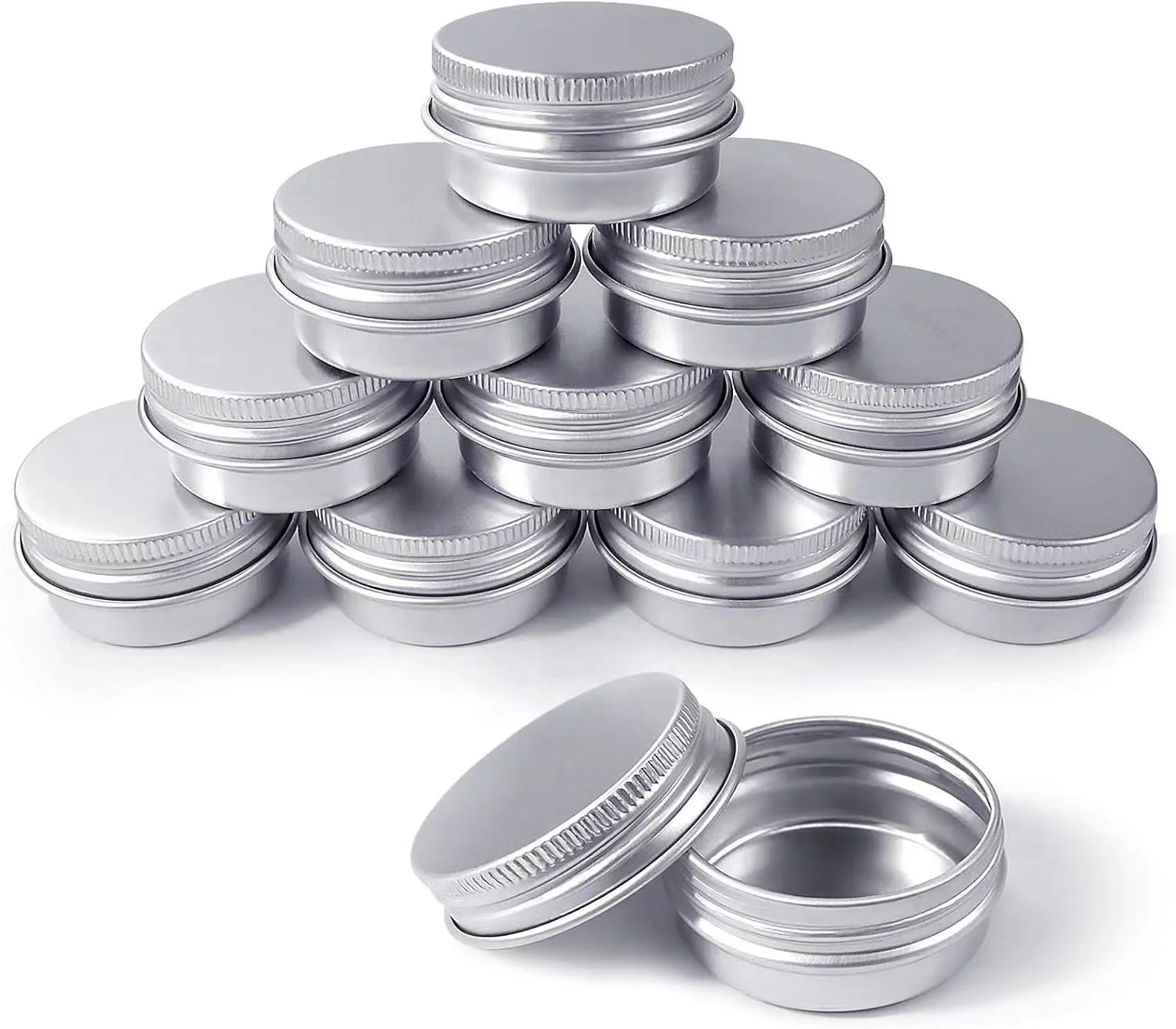 

15ml silver Aluminum tin Jar Aluminum Cosmetic Jar for Cream Container lip balm
