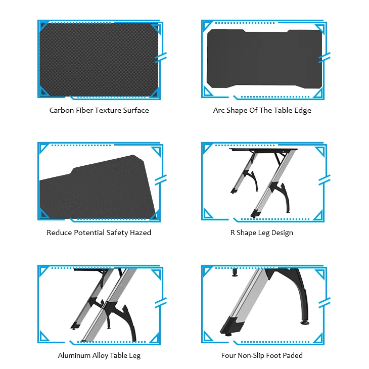 
R Shaped Computer PC Gaming Desk Gaming Table For Internet Cafe 