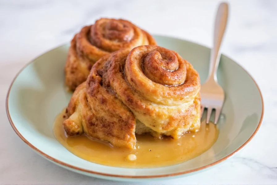 Step-by-step assembly of overnight cinnamon buns showing dough rolling, filling application, and slicing technique