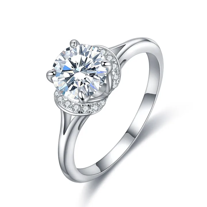 

Anster Manufacturer Direct Sale GRA Certificate Gemstone Moissanite 925 sterling silver Ring, White