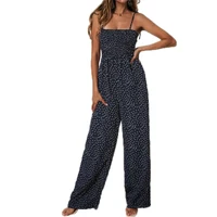 

Spring Summer New Wide Leg Wave Point Jumpsuits Women 2019
