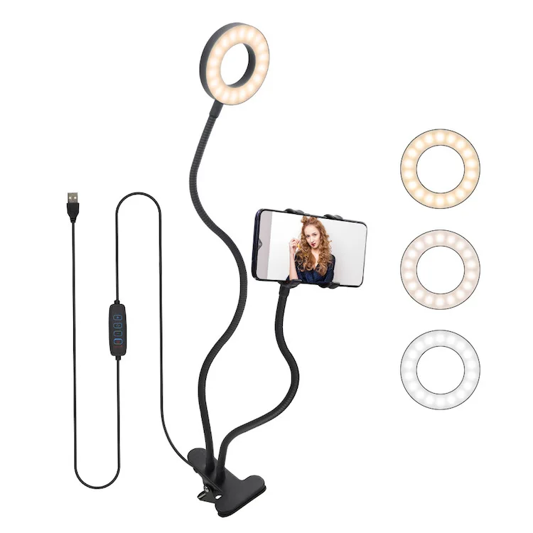 

Mini 9cm 2 in 1 LED Ring Light with Cell Phone Holder Stand led circle ring light