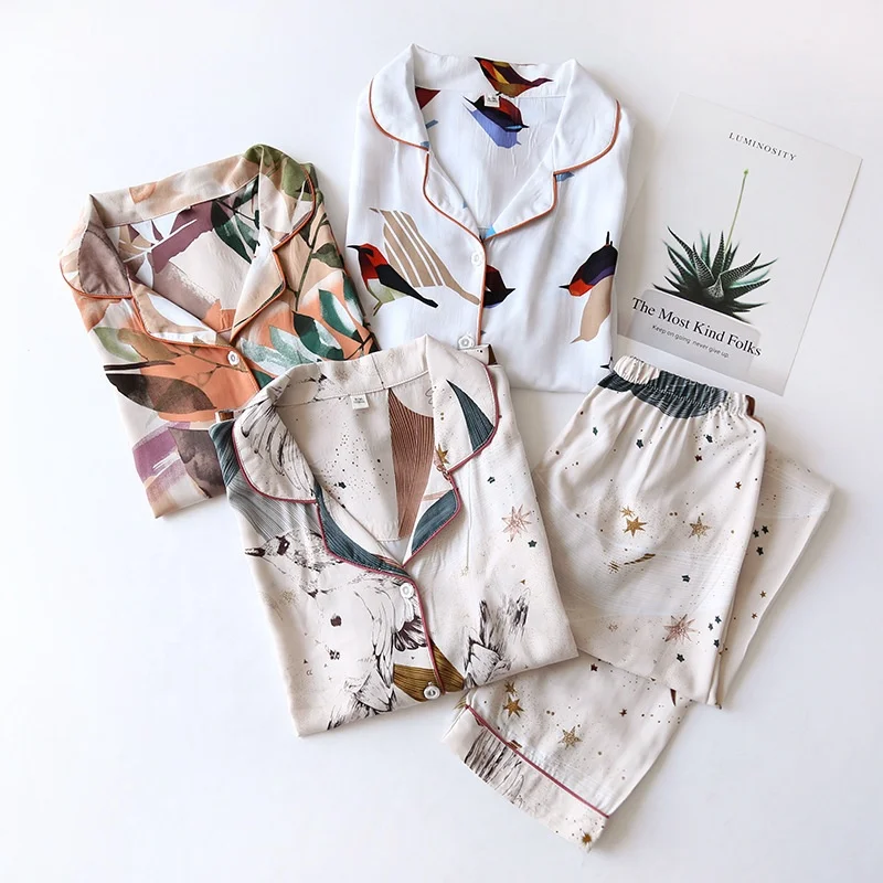 

Factory custom fashion 2 Piece cotton knit pant sets women thick pajamas set