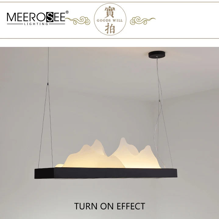 MEEROSEE Chinese Style Pendant lighting Decoration Hanging Led Chandeliers Antique Landscape Painting Decoration lamp MD86703