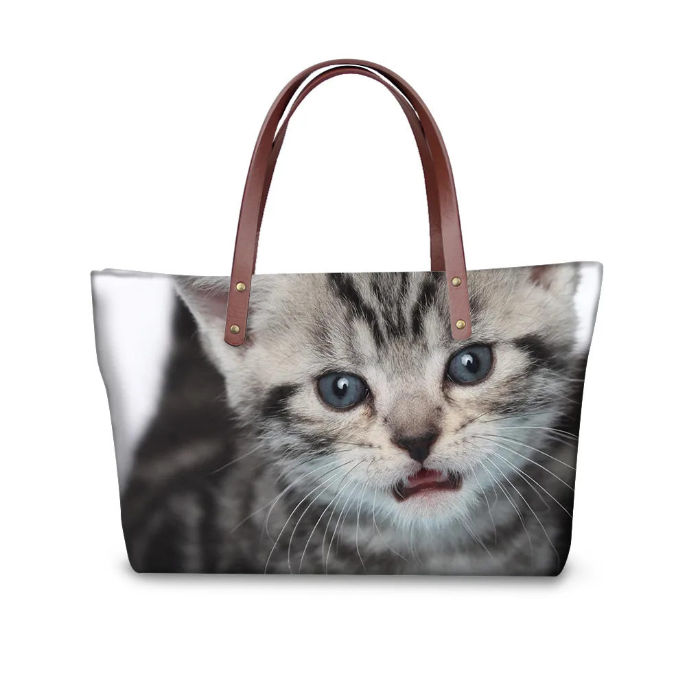 

Luxury design Women Neoprene Handbags cute cat Sublimation Print on demand Designer Shoulder Bag Ladies Handbags Women Bags