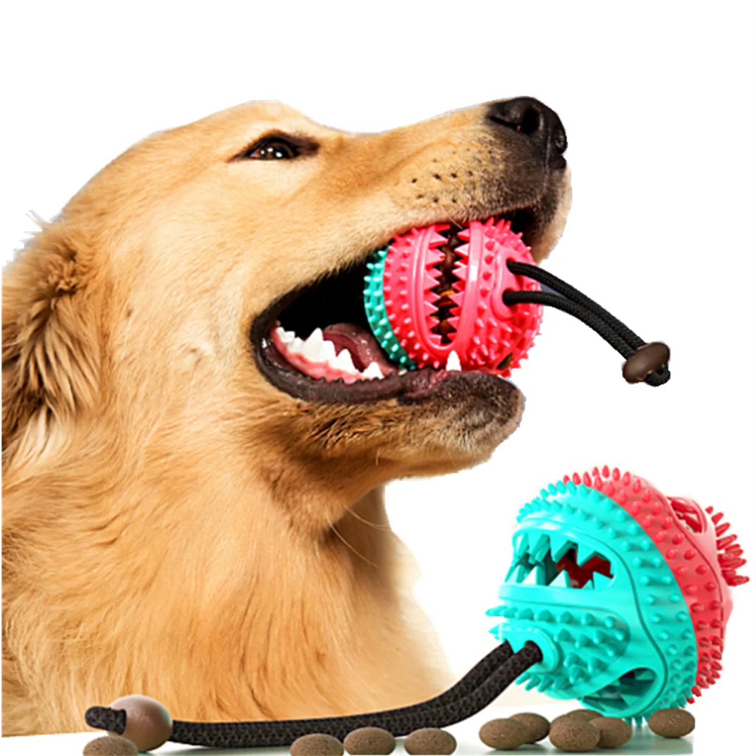 

New Designed Pet Soft Training Food Dispensing Ball Squeaky Dog Toys Ball Dog Food Treat Dispenser Pet Chew Toy