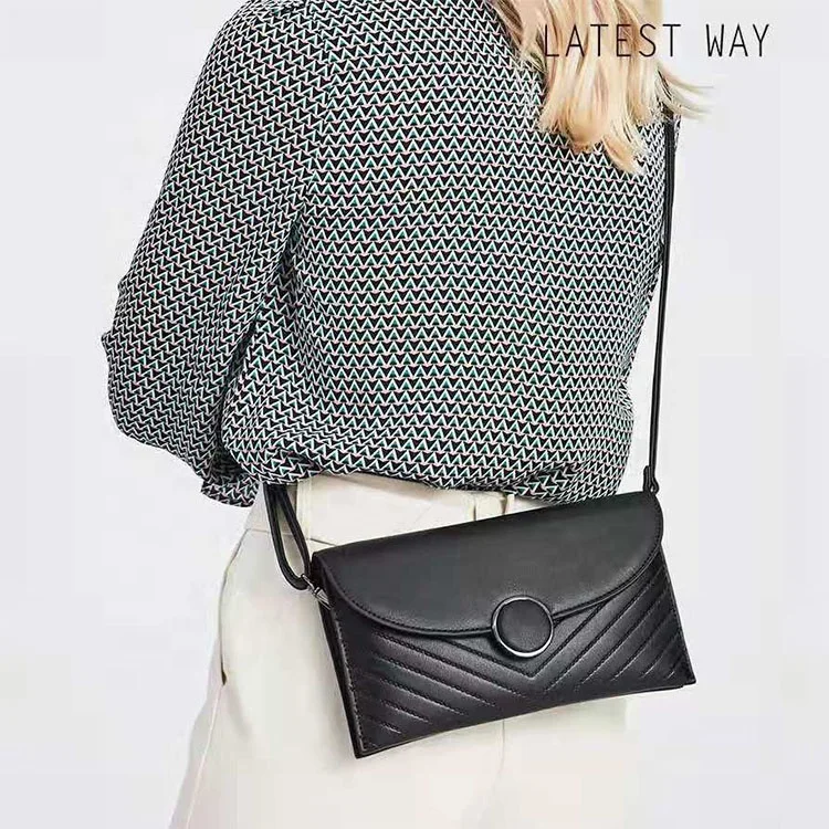 

Fashion Purses Bags Designer Custom PU Leather Black Luxury Femme Ladies Shoulder Handbags for Women