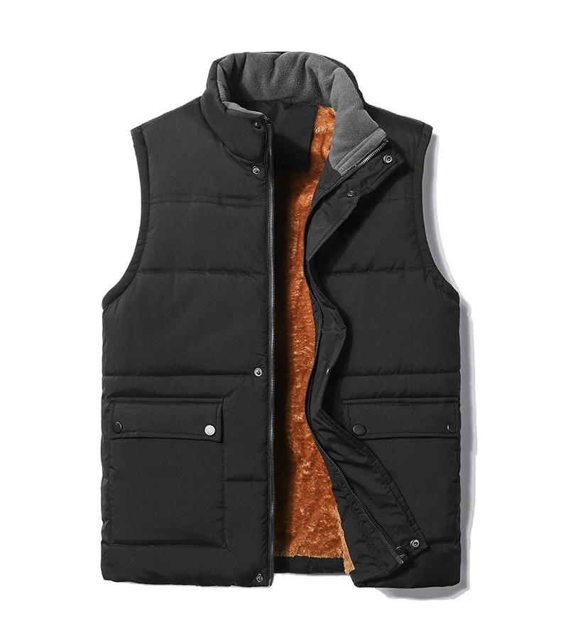 

Lamb down men winter cotton plus cashmere horse clip elderly dad casual vest, As the picture