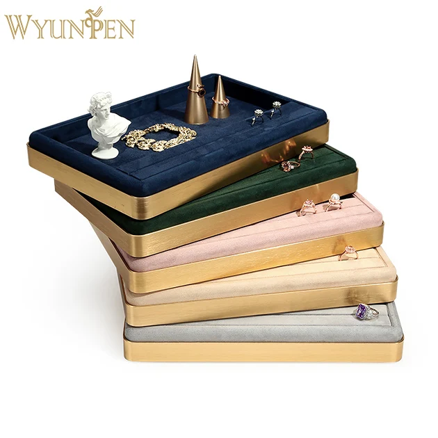 

WYP Luxury Jewelry Display Suede leather jewelry necklace ring bracelet jewellery display trays