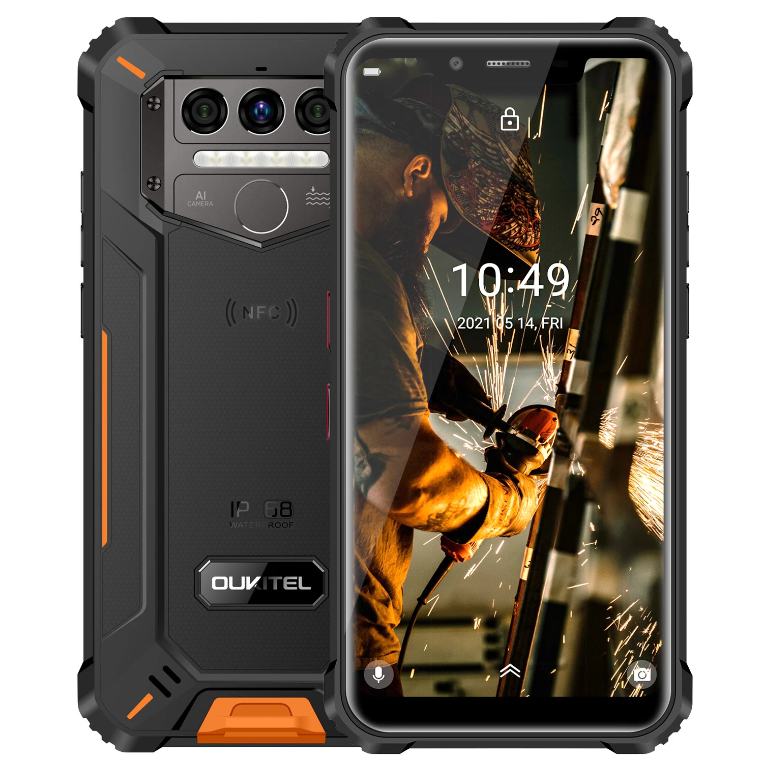 

Oukitel WP9 Rugged 4G LTE Smartphone NFC 6G+128G 5.86" HD+ 8000mAh Android10 Mobile Phone 16M/8M Camera Octa Core Smart Phone