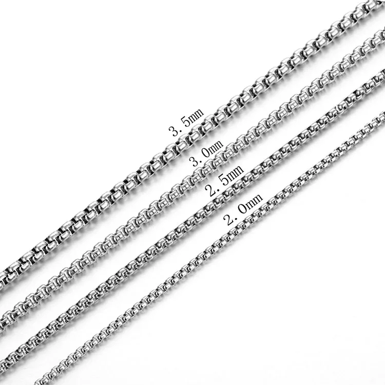 

Very popular stainless steel silver gold box chain necklace women men chains