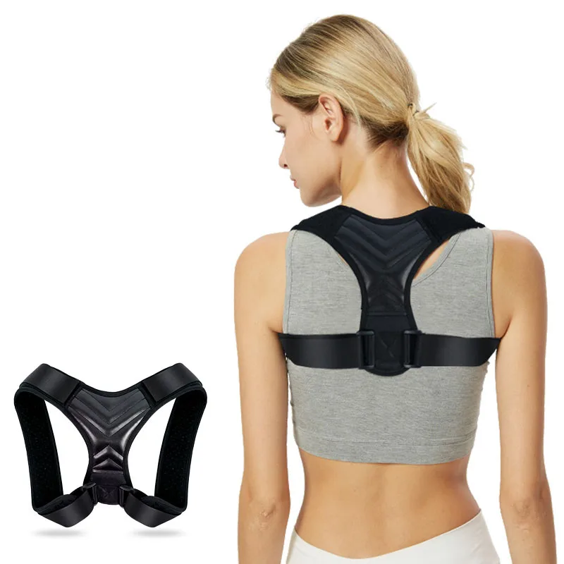 

2021 Hot Sell Back Support Posture Corrector With Should Support And Wrist Belt Elastic Shoulder Back Brace, Black