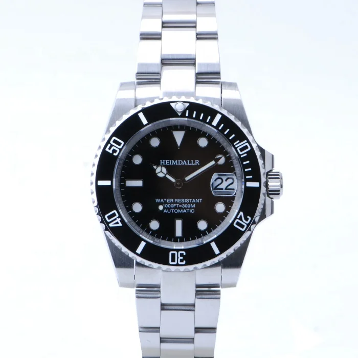 

free fedex shipment 1pcs custom logo HEIMDALLR nh35 automatic NH35 30atm bgw9 super luminous diver automatic watch for sale