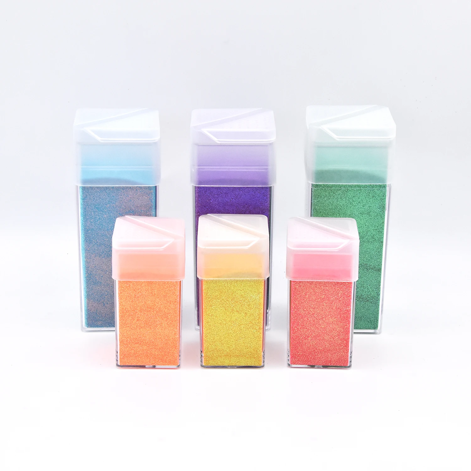 

Cosmetic empty square shaker clear 1.5oz 4.5oz nail glitter powder container glitter jar Low price fast delivery free samples