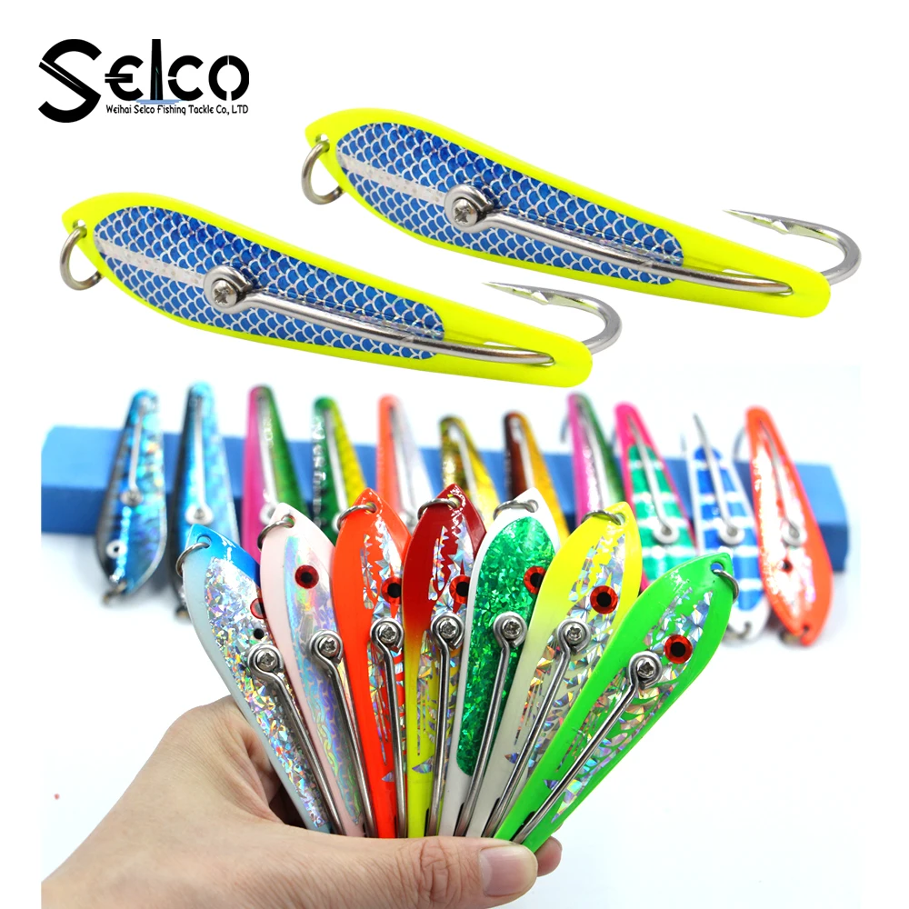 

Sea Fishing spoons metal forged Replaceable hooks trolling lure drone spoon