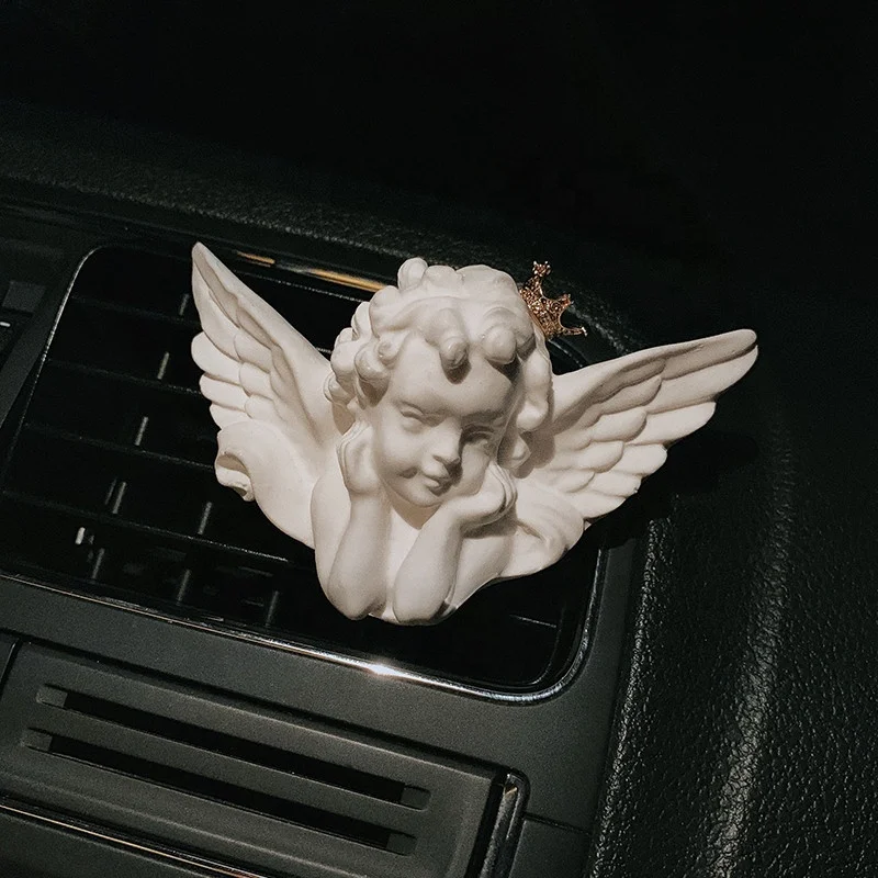 

White Angel Shaped Car Vent Ceramic Aroma Stone Diffuser Air Freshener