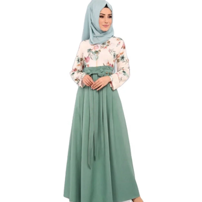 

New European and American women's national long dress Ramadan gift Malay dress Muslim lady dress, 3 colors