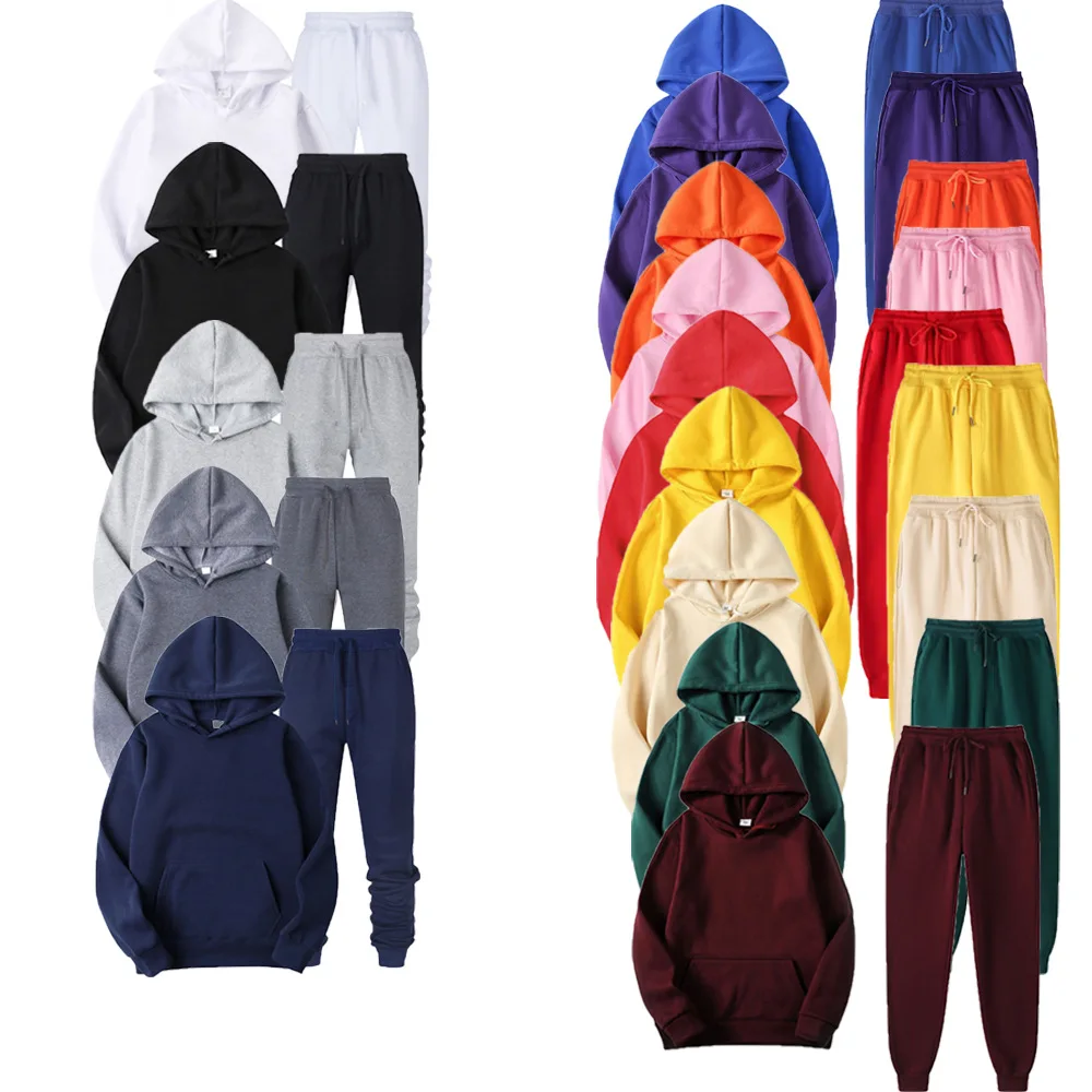 

men's fleece jacket and joggers pants plain sweat suits men jogger sweatpants hoodies and sweatpants, Customized color