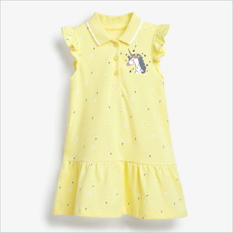 

2021 New Design Cotton Baby Dress Sale Baby Girl Online Kids t shirt Yellow Dress Baby Girls Sleeveless Dress Girl, Colors