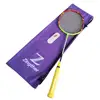 Zingther Professional Carbon Fiber Graphite Badminton Racket with High Quality Black String (24LB Prestrung, Single)