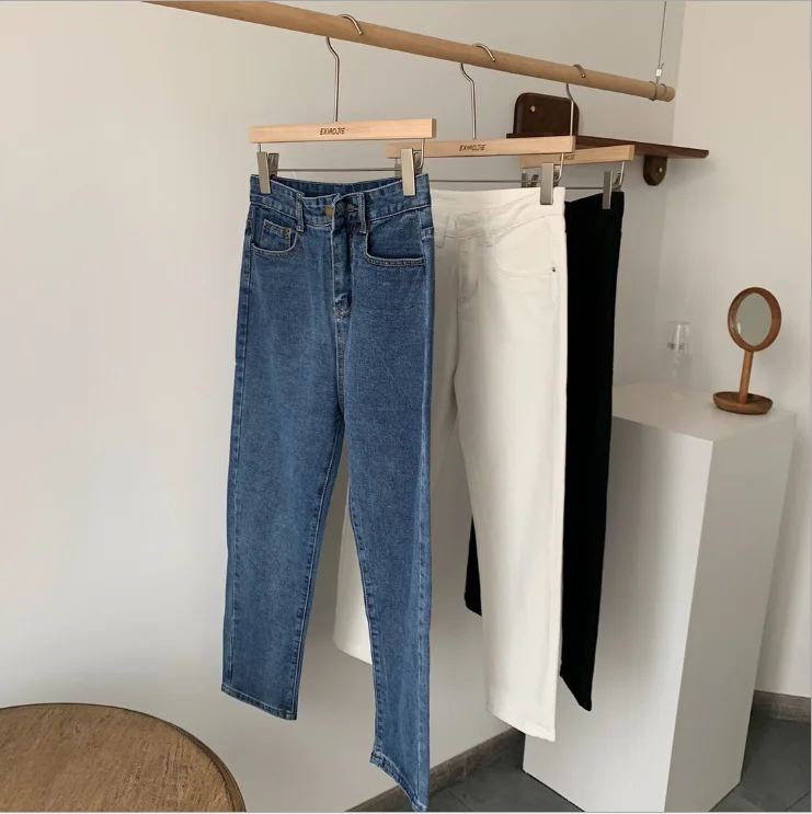 

High quality out of factory price large size women's casual high waist jeans high demand ripped fashion women's washed pants, Blue