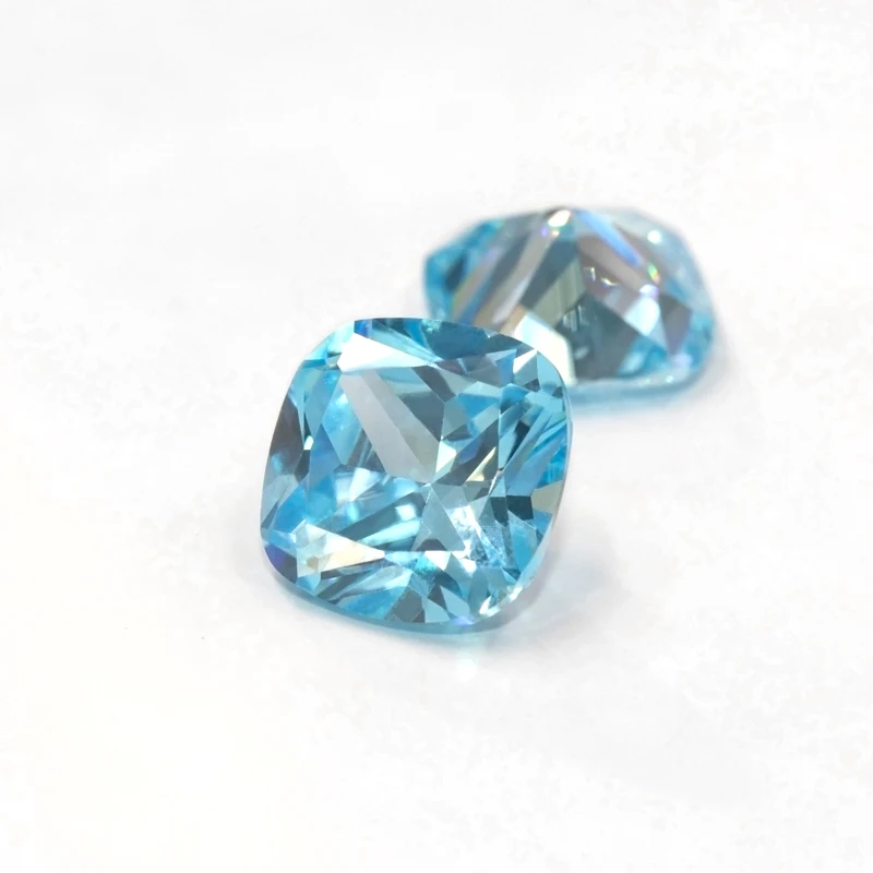 

Redleaf Jewelry 14*14mm blue gems square shape zirconia stones price