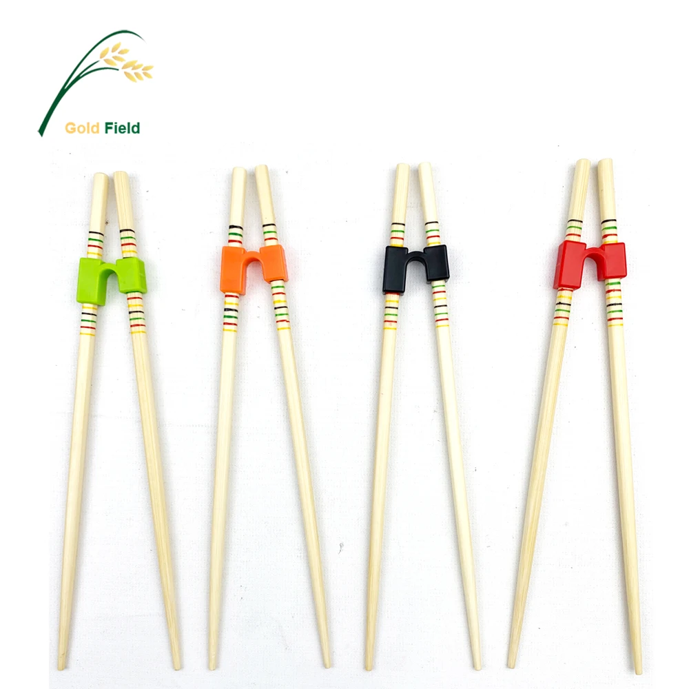 

Direct Marketing Bamboo Colored Coil Rainbow Stripe Bamboo Non-skid Household Carbonized Chopsticks Set With Helper