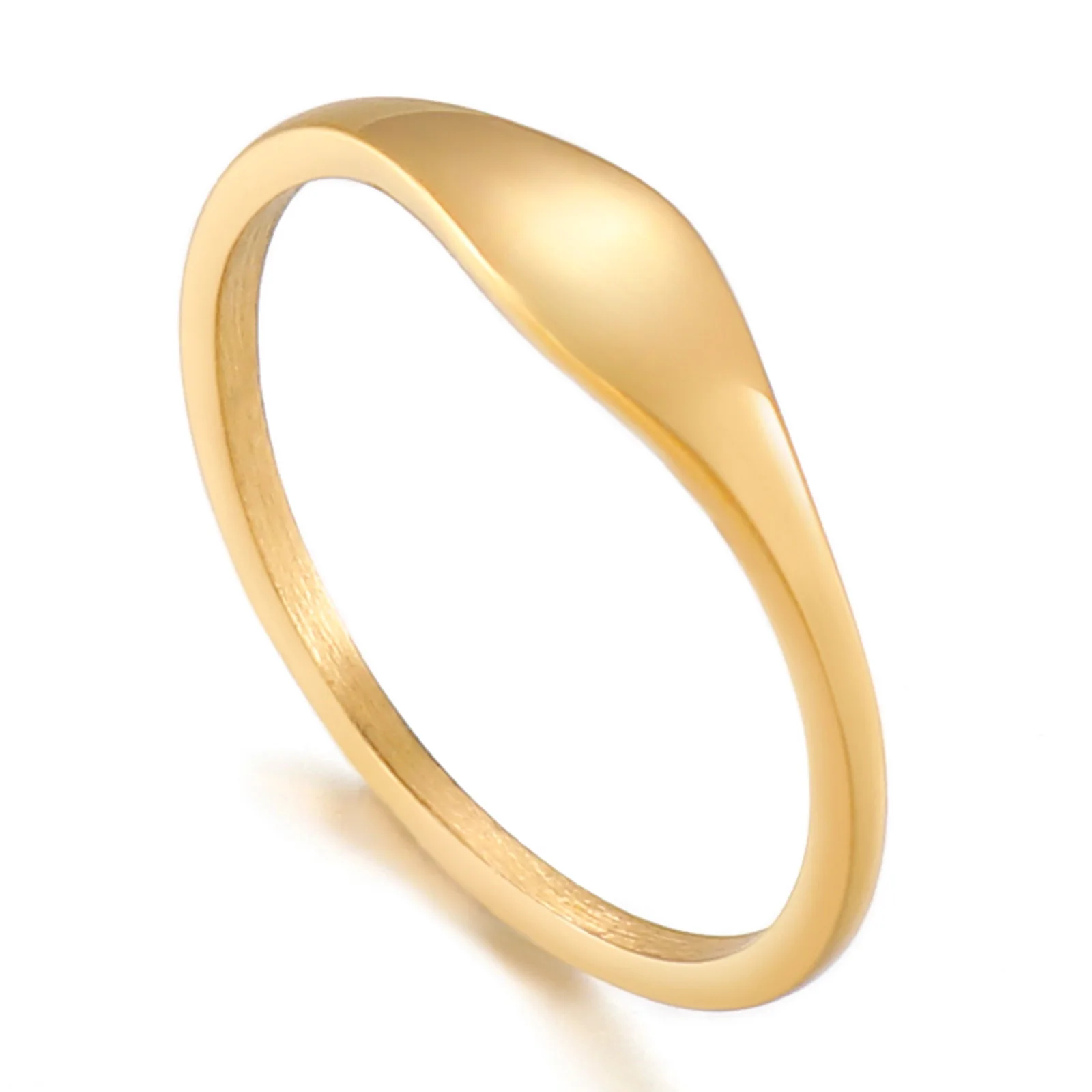 

Simple Rings 18K Gold Plating Ring Women Special Charms Stainless Steel Jewelry Rings
