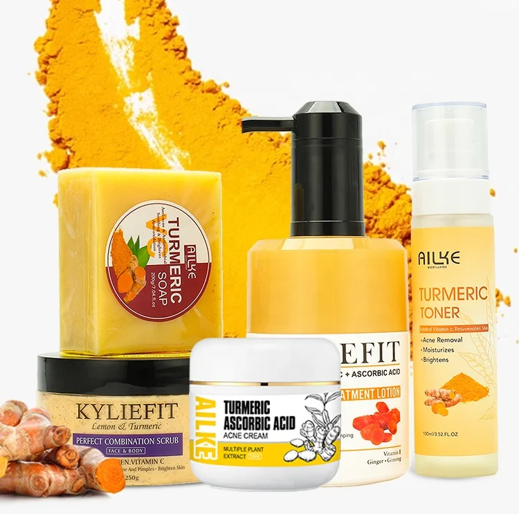 

Alike Vitamin C Skincare Kit Turmeric Skin Care Body Lotion Anti Acne Skin Lightening Set For Daily Use