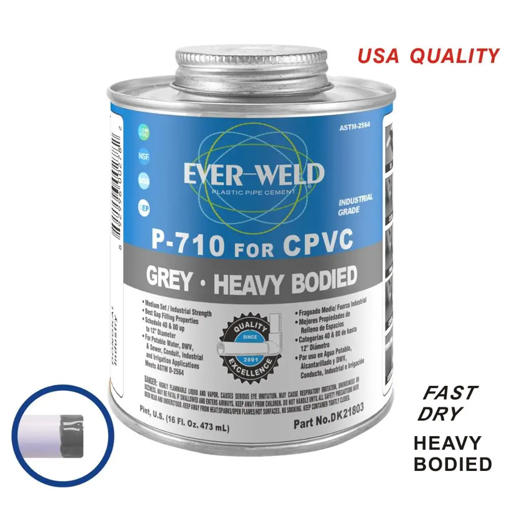 High Pressure Resistance Cpvc Pipe Solvent Cement Grey Cpvc Pipe Glue