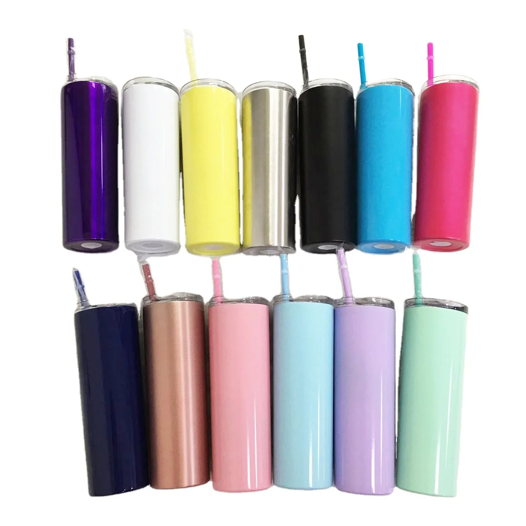 

Wholesale 20oz sublimation stainless steel tumbler sublimation blanks water bottle with straw, Customized color