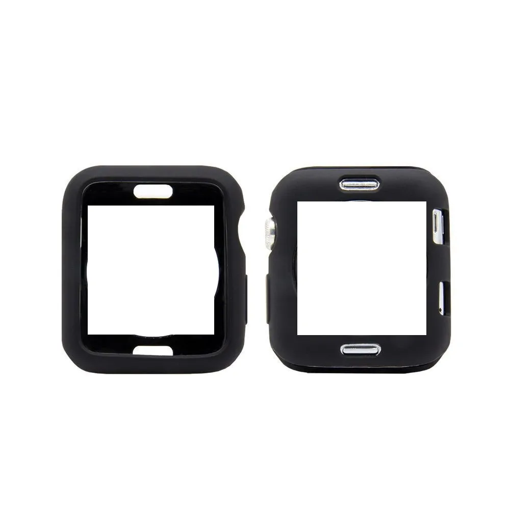 

2020 Hot Sales Soft Silicone Case For Apple Watch 6 5 4 3 2 Colorful Cover Full Protection Shell For IWatch 6 5 4 40MM 44MM, Black,white,blue,red,pink