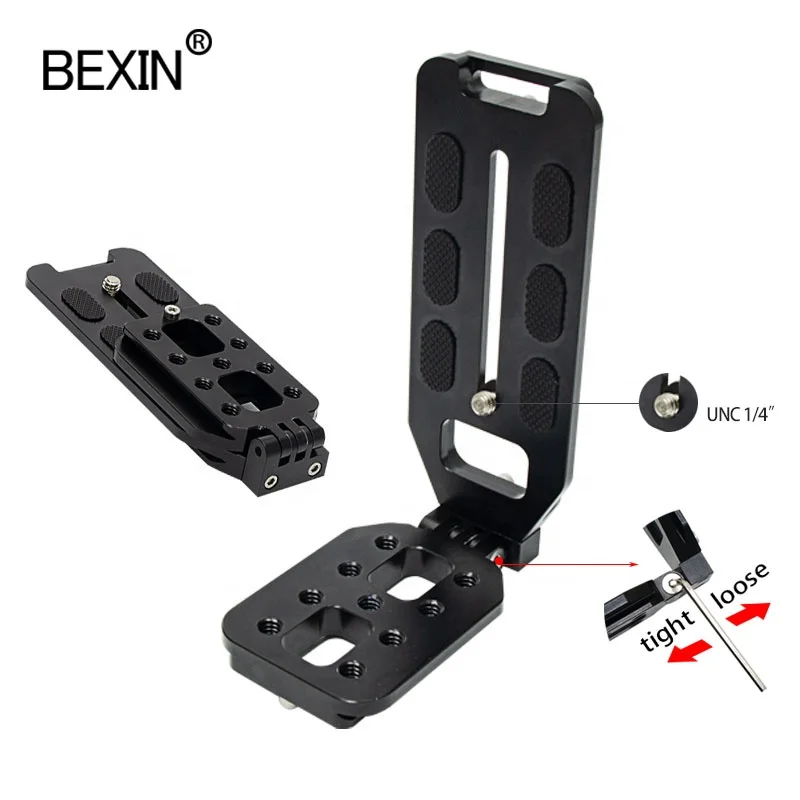 

Best Selling Aluminum Tripod Foldable L Shape Vertical Plate Stabilizing Camera Quick Release Plate for DSLR Camera, Black