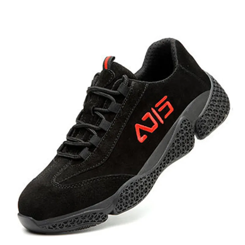 

Hot sale Non-slip Smash-resistant, puncture-resistant, indestructible Men's breathable work shoes safety shoes, Black grey khaki