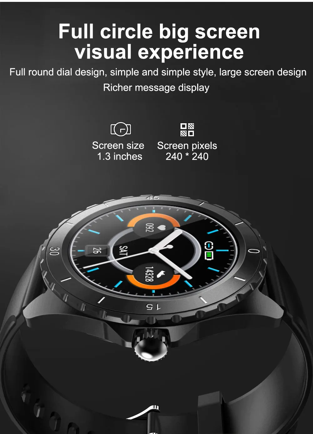 smartwatch 2020运动手环健身追踪器血压蓝牙智能手表手机心率android