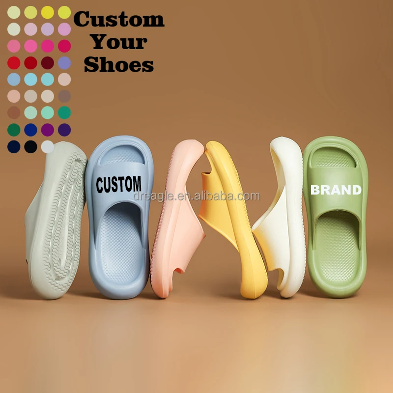 

2022 Summer Womens Slippers Couple Sandals Beach Slides Cartoon Bear Flip Flops Men's Thick Sole Indoor Bathroom Anti-slip Shoes