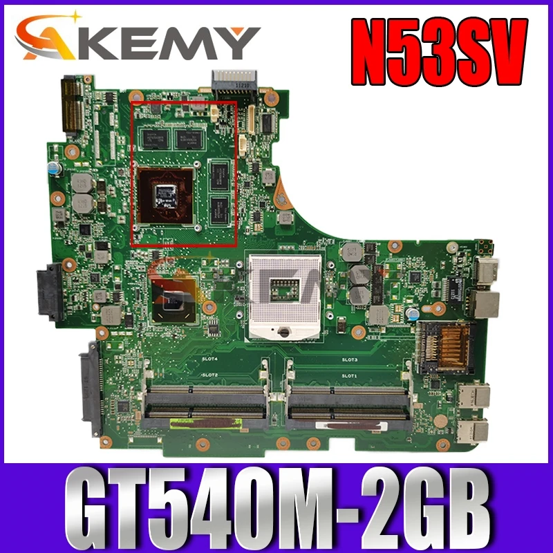 

Akemy N53SV Laptop motherboard for ASUS N53SV N53SN N53SM N53S original mainboard GT540M-2GB